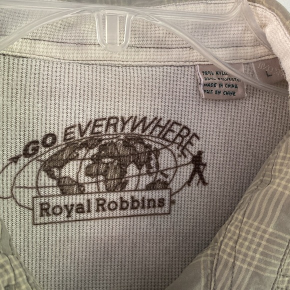 ROYAL ROBBINS GO EVERYWHERE fishing mining travel shirt cargo L plaid - Picture 2 of 6